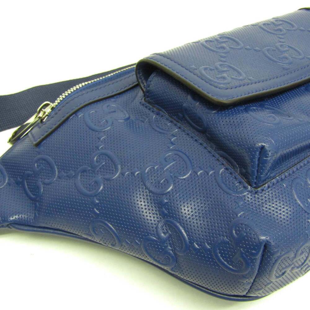 GUCCI Authentic Blue Leather Fanny Pack - Picture 7 of 12